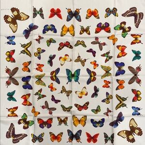 Butterfly print silk scarf